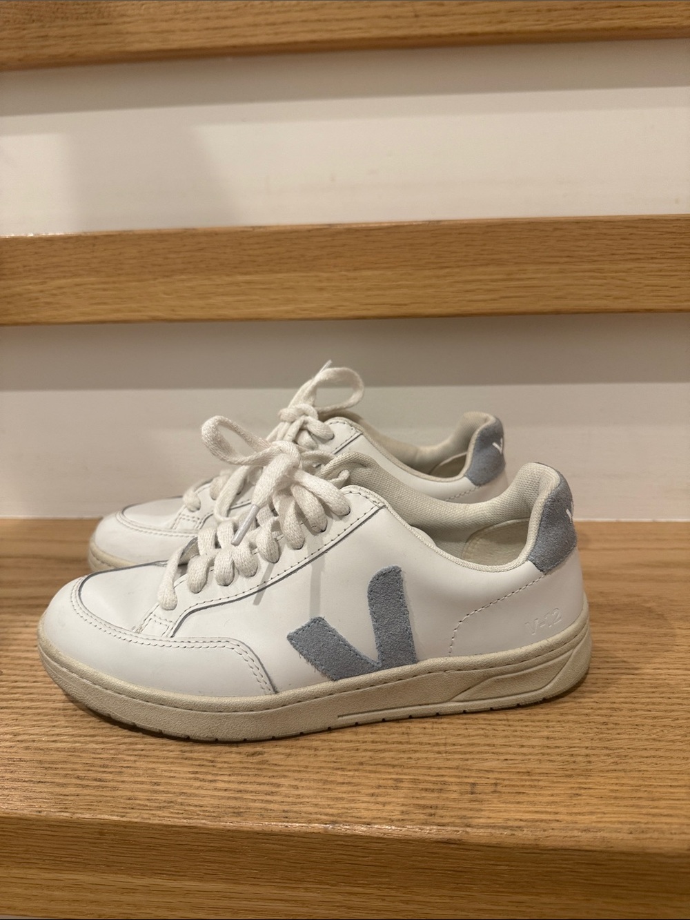 Veja White Sneakers with Light Gray Suede V